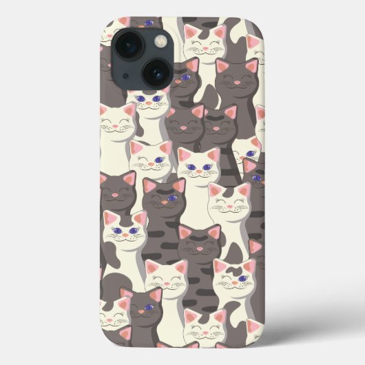 Witte en grijze kattenpatroon Case-Mate iPhone case (Achterkant)