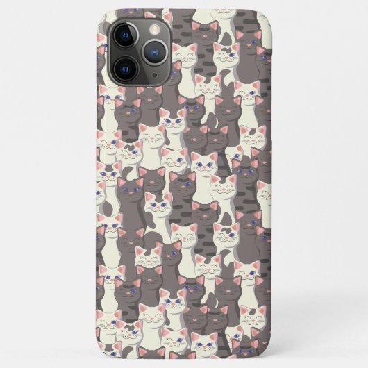 Witte en grijze kattenpatroon Case-Mate iPhone case (Achterkant)