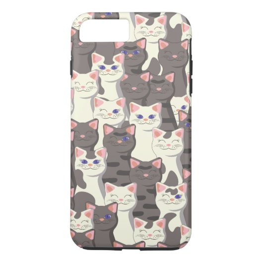 Witte en grijze kattenpatroon Case-Mate iPhone case (Achterkant)