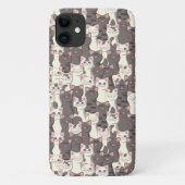 Witte en grijze kattenpatroon Case-Mate iPhone case (Achterkant)