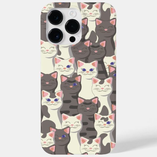 Witte en grijze kattenpatroon Case-Mate iPhone case (Achterkant)