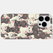 Witte en grijze kattenpatroon Case-Mate iPhone case (Achterkant (horizontaal))
