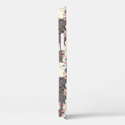 Witte en grijze kattenpatroon Case-Mate iPhone case (Achterkant / Rechts)