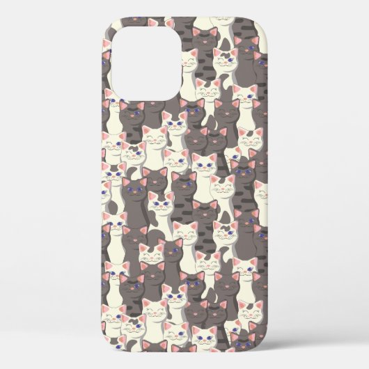 Witte en grijze kattenpatroon Case-Mate iPhone case (Achterkant)