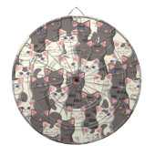 Witte en grijze kattenpatroon dartbord (Voorkant)