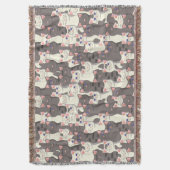 Witte en grijze kattenpatroon deken (Voorkant Verticaal)