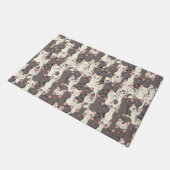 Witte en grijze kattenpatroon deurmat (Schuin)