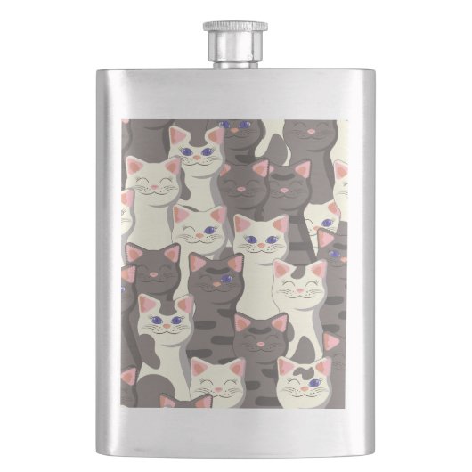 Witte en grijze kattenpatroon flacon (Voorkant)