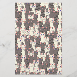 Witte en grijze kattenpatroon flyer