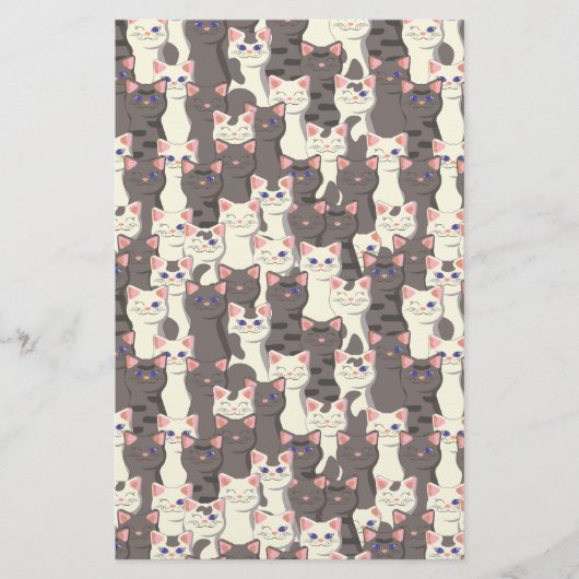 Witte en grijze kattenpatroon flyer (Voorkant)