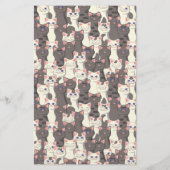 Witte en grijze kattenpatroon flyer (Achterkant)