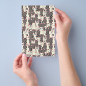 Witte en grijze kattenpatroon flyer (Hand)
