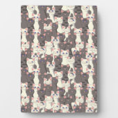 Witte en grijze kattenpatroon fotoplaat (voorkant)