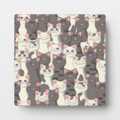 Witte en grijze kattenpatroon fotoplaat (Voorkant)