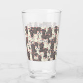 Witte en grijze kattenpatroon glas (Achterkant)