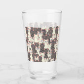 Witte en grijze kattenpatroon glas (Voorkant)