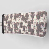 Witte en grijze kattenpatroon golfheadcover (Voorkant)