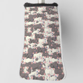 Witte en grijze kattenpatroon golfheadcover (Draai 90)