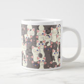 Witte en grijze kattenpatroon grote koffiekop (Rechts)