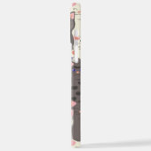 Witte en grijze kattenpatroon iPhone hoesje (Linkerkant)