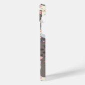 Witte en grijze kattenpatroon iPhone hoesje (Linkerkant)