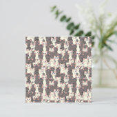 Witte en grijze kattenpatroon kaart (Staand voorkant)