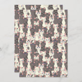 Witte en grijze kattenpatroon kaart (Voorkant / Achterkant)