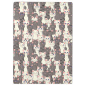 Witte en grijze kattenpatroon klembord (Achterkant)