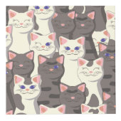 Witte en grijze kattenpatroon kubus (Voorkant)