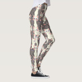 Witte en grijze kattenpatroon leggings (Rechts)