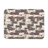 Witte en grijze kattenpatroon magneet (Horizontaal)