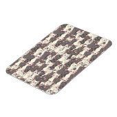 Witte en grijze kattenpatroon magneet (Linkerzijde)