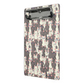 Witte en grijze kattenpatroon mini klembord (Angled2)