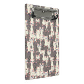 Witte en grijze kattenpatroon mini klembord (Schuin)