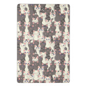 Witte en grijze kattenpatroon mini klembord (Achterkant)