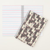 Witte en grijze kattenpatroon notitieboek (Binnen)