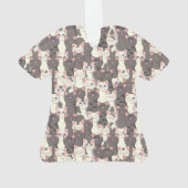 Witte en grijze kattenpatroon ornament (achterkant)