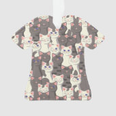 Witte en grijze kattenpatroon ornament (voorkant)