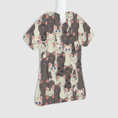 Witte en grijze kattenpatroon ornament (voorkant)