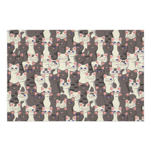 Witte en grijze kattenpatroon perfect poster