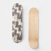 Witte en grijze kattenpatroon persoonlijk skateboard (Voorkant)