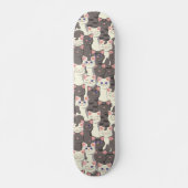 Witte en grijze kattenpatroon persoonlijk skateboard (Voorkant)