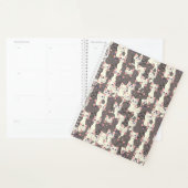 Witte en grijze kattenpatroon planner (Display)
