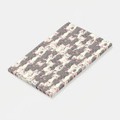 Witte en grijze kattenpatroon post-it® notes (Schuin)