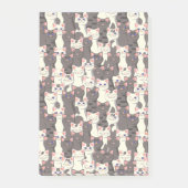Witte en grijze kattenpatroon post-it® notes (Voorkant)