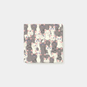 Witte en grijze kattenpatroon post-it® notes (Voorkant)