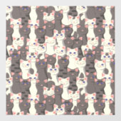 Witte en grijze kattenpatroon raamsticker (Vel)