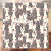 Witte en grijze kattenpatroon raamsticker (Vel 2)