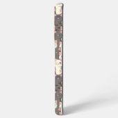 Witte en grijze kattenpatroon samsung galaxy hoesje (Achterkant horizontaal)