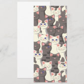 Witte en grijze kattenpatroon save the date (Voorkant / Achterkant)